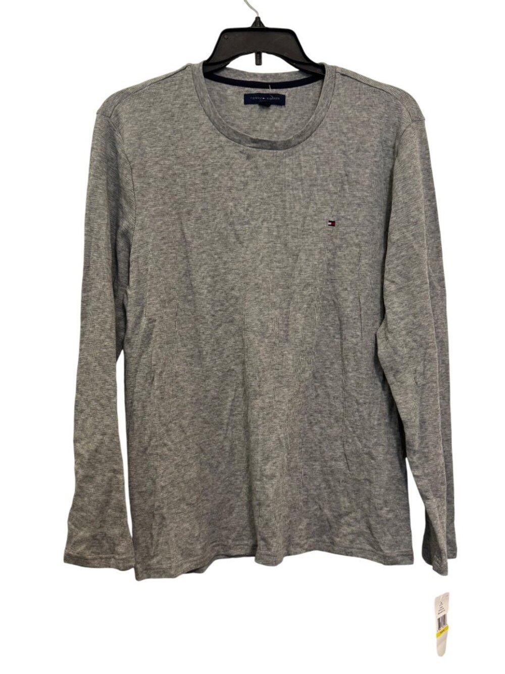 Tommy Hilfiger Mens Gray Long-Sleeve Crewneck Shirt Medium Cotton Blend